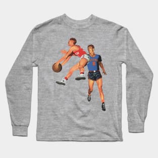 Vintage Sports Basketball Players Dribbling the Ball Long Sleeve T-Shirt